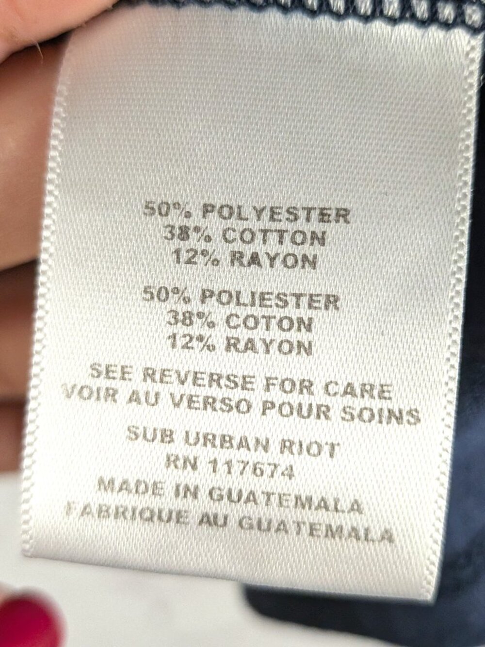 Sub_Urban Riot Be A Nice Human Navy Crop Top L - Picture 4 of 5